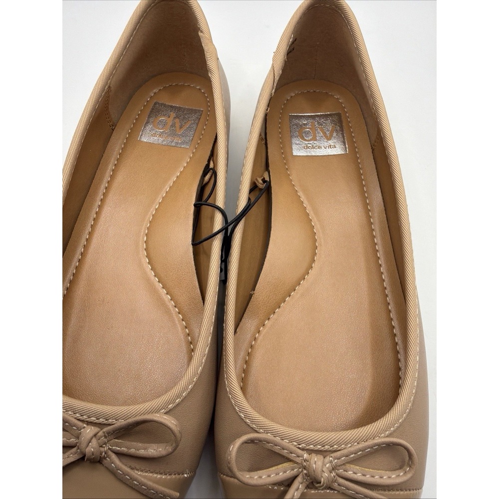 Dolce Vita Moxy Ballet Flats Women's Cafe Leather Cap Toe Slip-On. Size 7.5 - Picture 10 of 13